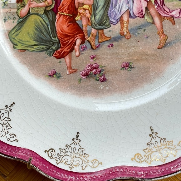 Antique Limoges plate w/hanger - Picture 3 of 12
